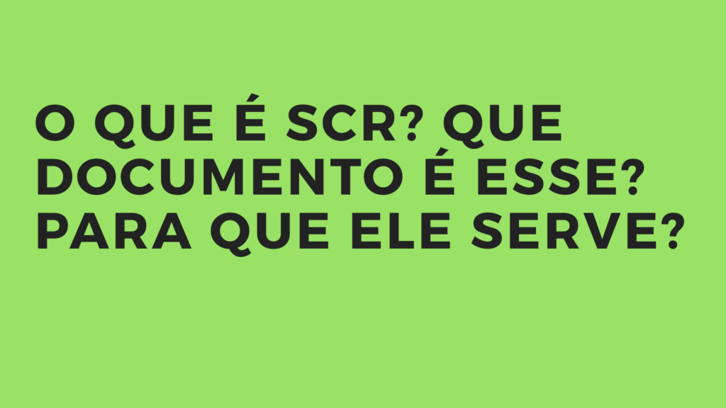 O que é SCR